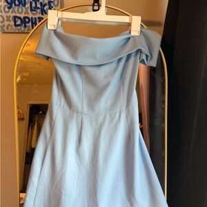 Superdown Sky Blue Off-Shoulder Dress